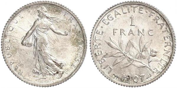 1 Franc France Copper/Silver/Nickel 