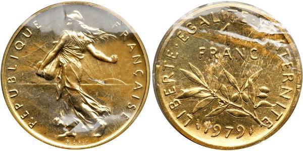 1 Franc French Fifth Republic (1958 - ) Gold 