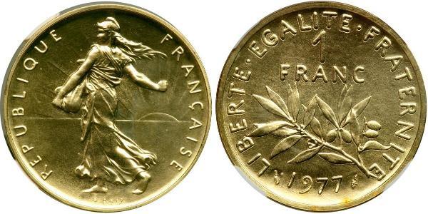 1 Franc French Fifth Republic (1958 - ) Gold 