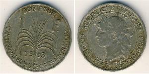 1 Franc Guadeloupe Kupfer/Nickel 