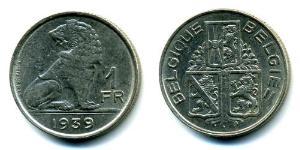 1 Franc Belgique Nickel 