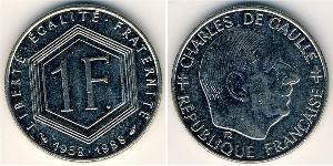 1 Franc French Fifth Republic (1958 - ) Nickel 