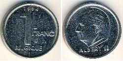 1 Franc Bélgica Níquel/Acero Albert II de Bélgica