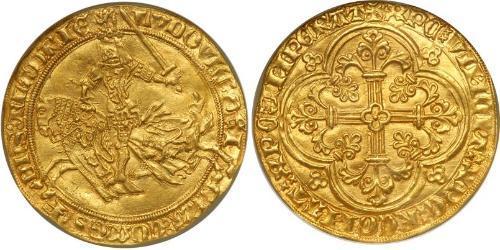 1 Franc Contea delle Fiandre (862-1795) Oro Luigi II di Fiandra  (1330- 1384)