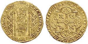 1 Franc Francia medioevale (843-1791) Oro Charles V of France (1338 - 1380)