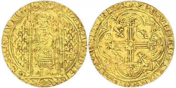 1 Franc Francia medioevale (843-1791) Oro Charles V of France (1338 - 1380)