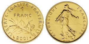 1 Franc Quinta República Francesa (1958 - ) Oro 