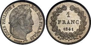 1 Franc Monarquía de Julio (1830-1848) Plata Luis Felipe I de Francia  (1773 -1850)