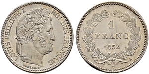 1 Franc Monarquía de Julio (1830-1848) Plata Luis Felipe I de Francia  (1773 -1850)