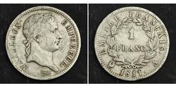 1 Franc Primer Imperio francés (1804-1814) Plata 