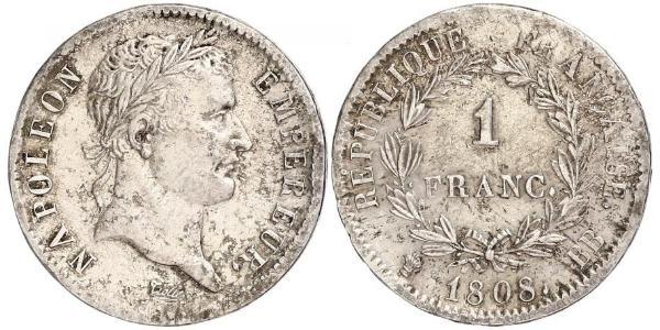 1 Franc Primer Imperio francés (1804-1814) Plata 