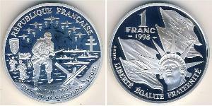 1 Franc Quinta República Francesa (1958 - ) Plata 