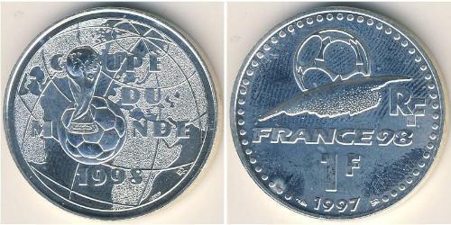 1 Franc Quinta República Francesa (1958 - ) Plata 