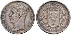 1 Franc Reino de Francia (1815-1830) Plata 