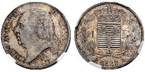 1 Franc Reino de Francia (1815-1830) / Francia Plata Luis XVIII de Francia (1755-1824)