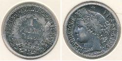 1 Franc Segunda República Francesa (1848-1852) Plata 
