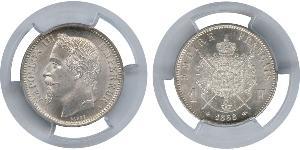 1 Franc Segundo Imperio francés (1852-1870) Plata Napoleon III (1808-1873)