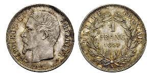 1 Franc Segundo Imperio francés (1852-1870) Plata Napoleon III (1808-1873)