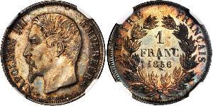 1 Franc Segundo Imperio francés (1852-1870) Plata Napoleon III (1808-1873)