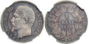 1 Franc Segundo Imperio francés (1852-1870) Plata Napoleon III (1808-1873)