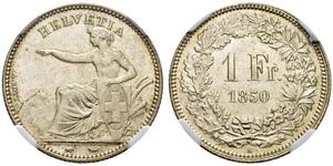 1 Franc Suiza Plata 