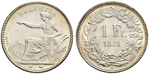 1 Franc Suiza Plata 