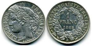 1 Franc Tercera República Francesa (1870-1940)  Plata 