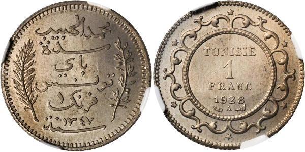 1 Franc Túnez Plata 