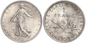 1 Franc Francia Rame/Argento/Nichel 