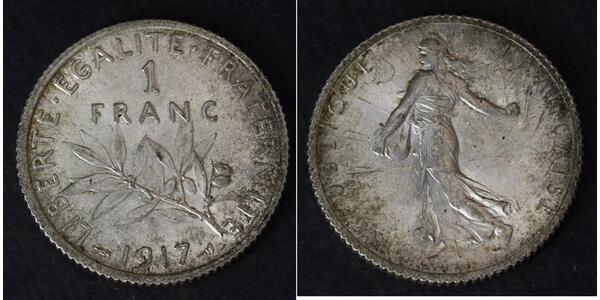 1 Franc Francia Rame/Argento/Nichel 