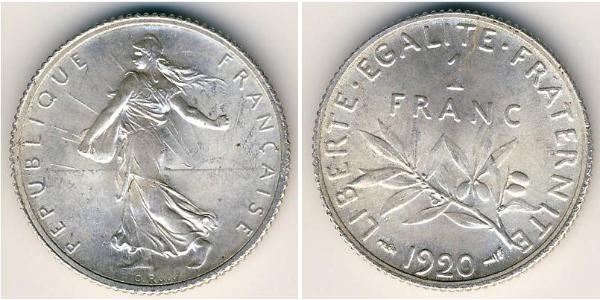 1 Franc Francia Rame/Argento/Nichel 
