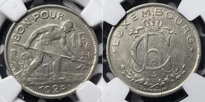 1 Franc Lussemburgo Rame/Nichel 