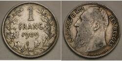 1 Franc Belgien Silber Leopold II (1835 - 1909)