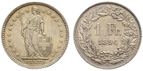 1 Franc Schweiz Silber 