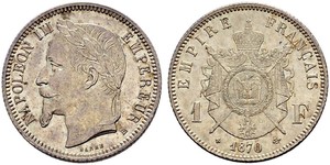 1 Franc Zweites Kaiserreich (1852-1870) Silber Napoleon III (1808-1873)