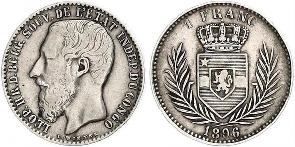 1 Franc null Silber Leopold II (1835 - 1909)