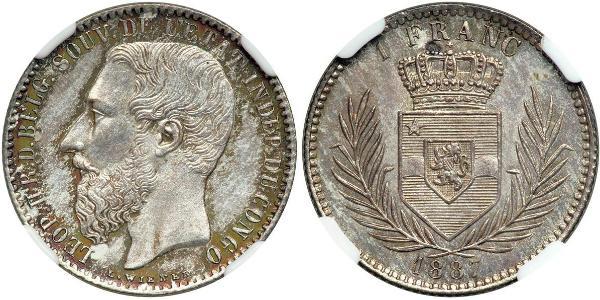 1 Franc null Silber Leopold II (1835 - 1909)