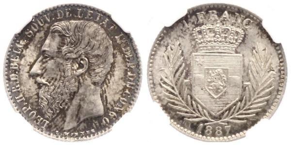 1 Franc null Silber Leopold II (1835 - 1909)