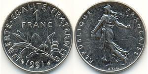 1 Franc Frankreich Silber/Kupfer/Nickel 