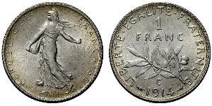 1 Franc Frankreich Silber/Kupfer/Nickel 