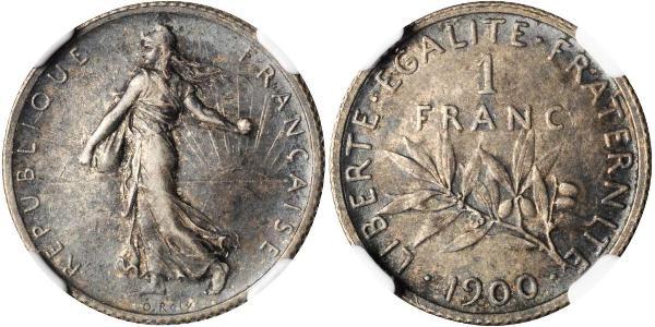 1 Franc Frankreich Silber/Kupfer/Nickel 