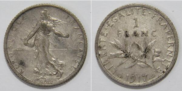 1 Franc Frankreich Silber/Kupfer/Nickel 