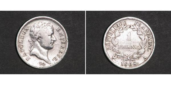 1 Franc First French Empire (1804-1814) Silver 