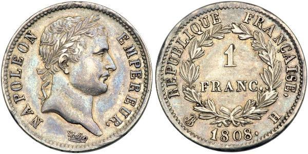 1 Franc First French Empire (1804-1814) Silver 