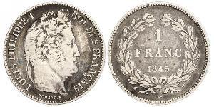 1 Franc July Monarchy (1830-1848) Silver Louis Philippe I of France (1773 -1850)