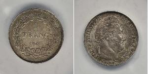 1 Franc July Monarchy (1830-1848) Silver Louis Philippe I of France (1773 -1850)