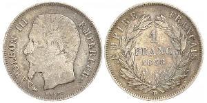 1 Franc Second French Empire (1852-1870) Silver Napoleon III (1808-1873)