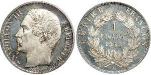 1 Franc Second French Empire (1852-1870) Silver Napoleon III (1808-1873)