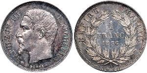 1 Franc Second French Empire (1852-1870) Silver Napoleon III (1808-1873)