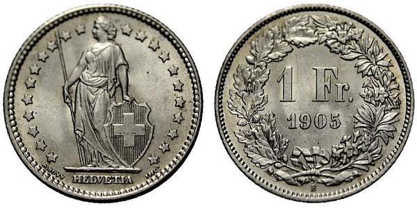 1 Franc Switzerland Silver 